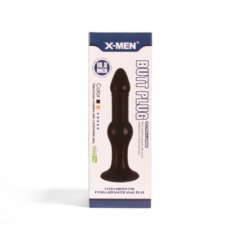 X-MEN 10.8 inch Butt Plug Black XMEN000013 / 6830
