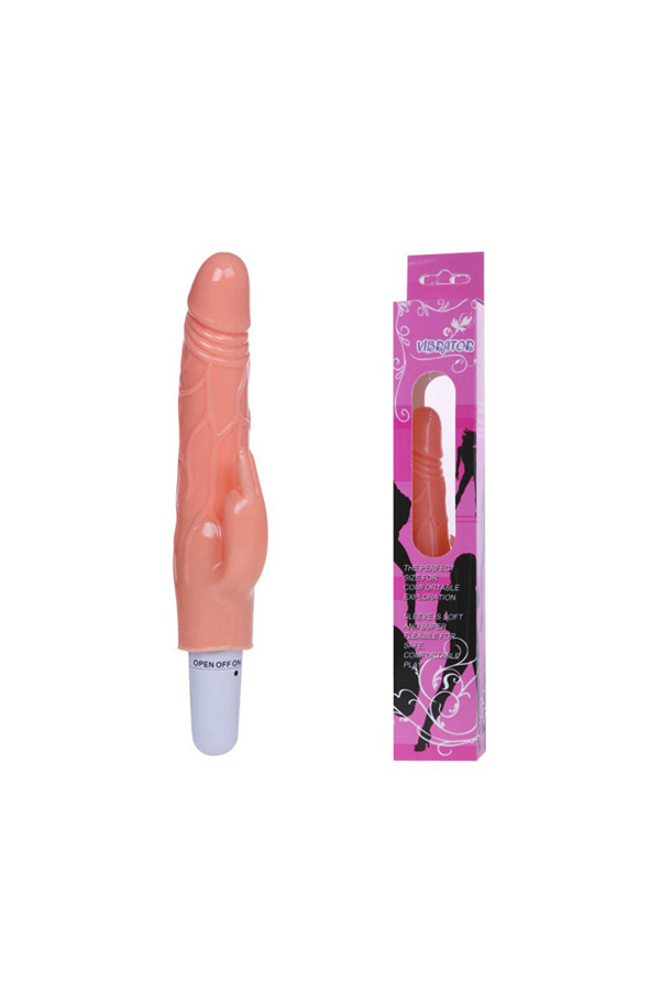 Tanji realističan vibrator sa dodatkom za stimulaciju klitorisa D00903/30