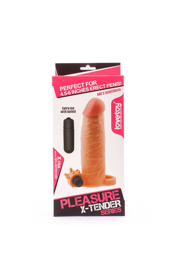 Pleasure X-Tender vibrirajuća realistična navlaka za povećanje penisa LVTOY00054