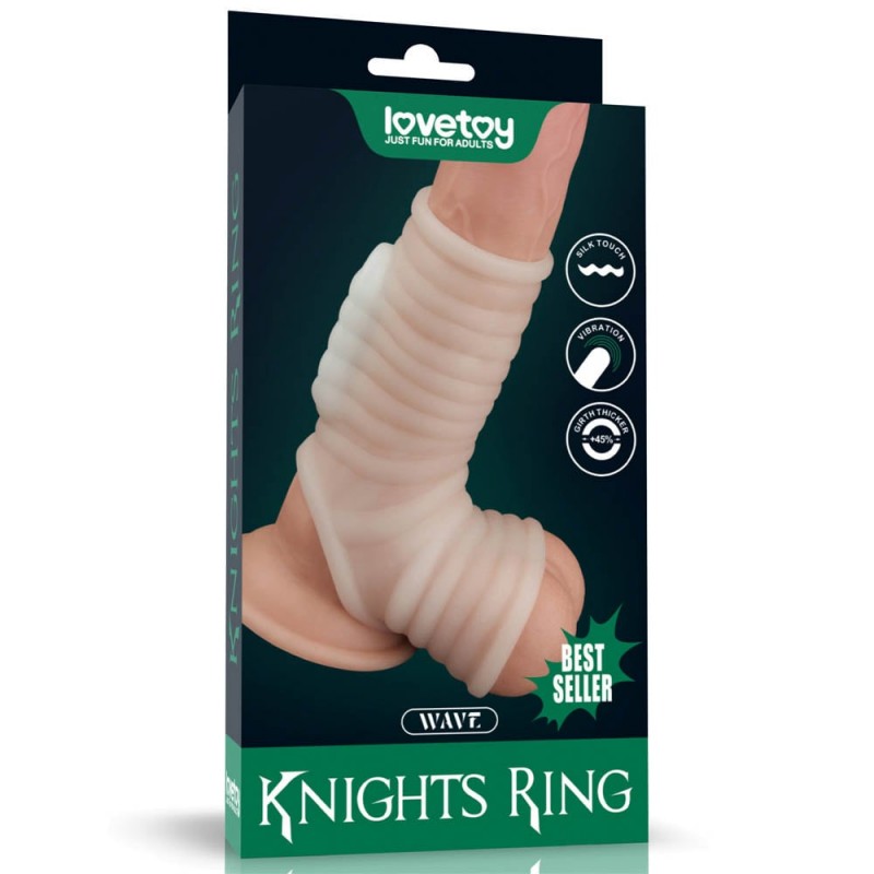 Vibrating Silk Knights Ring with Scrotum Sleeve LVTOY00605 / 7600