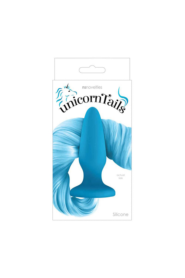 Unicorn Tails plava silikonska analna kupa sa svilenim repom NSTOYS0654/ 5388