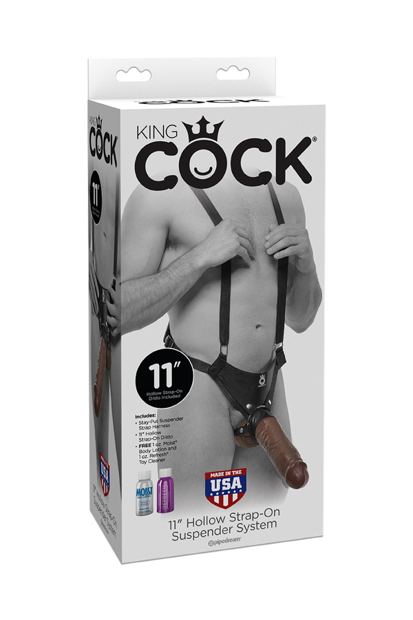 King Cock 11 veli braon realistični strap on sa otvorom za penis PIPE564229/ 5584