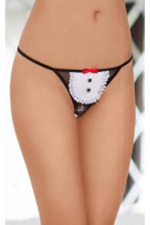 Трусики Soft Line с доступом и бантиком, белые M/L 2403 27 - Soft Line collection - Трусики-тонг - Купить