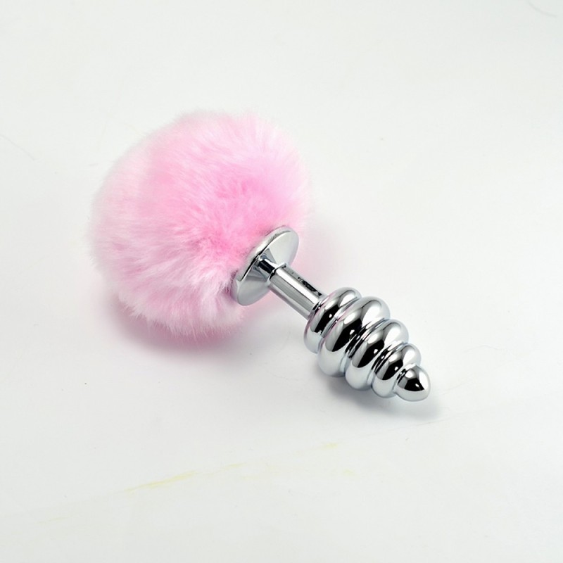 Spiral Pompon Metal Plug Pink  Lvtoy00696